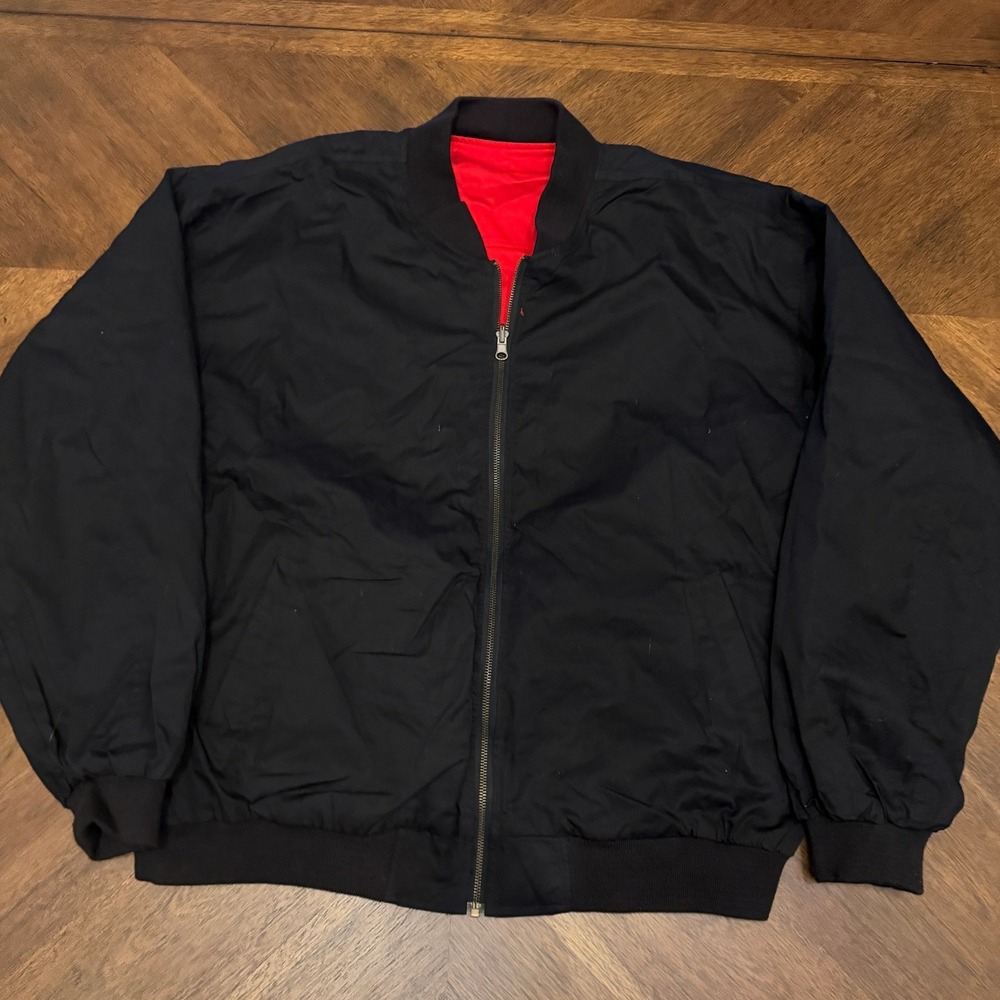 Vintage Marlboro Adventure Team Reversible Bomber Jacket Black Red XXL Racing
